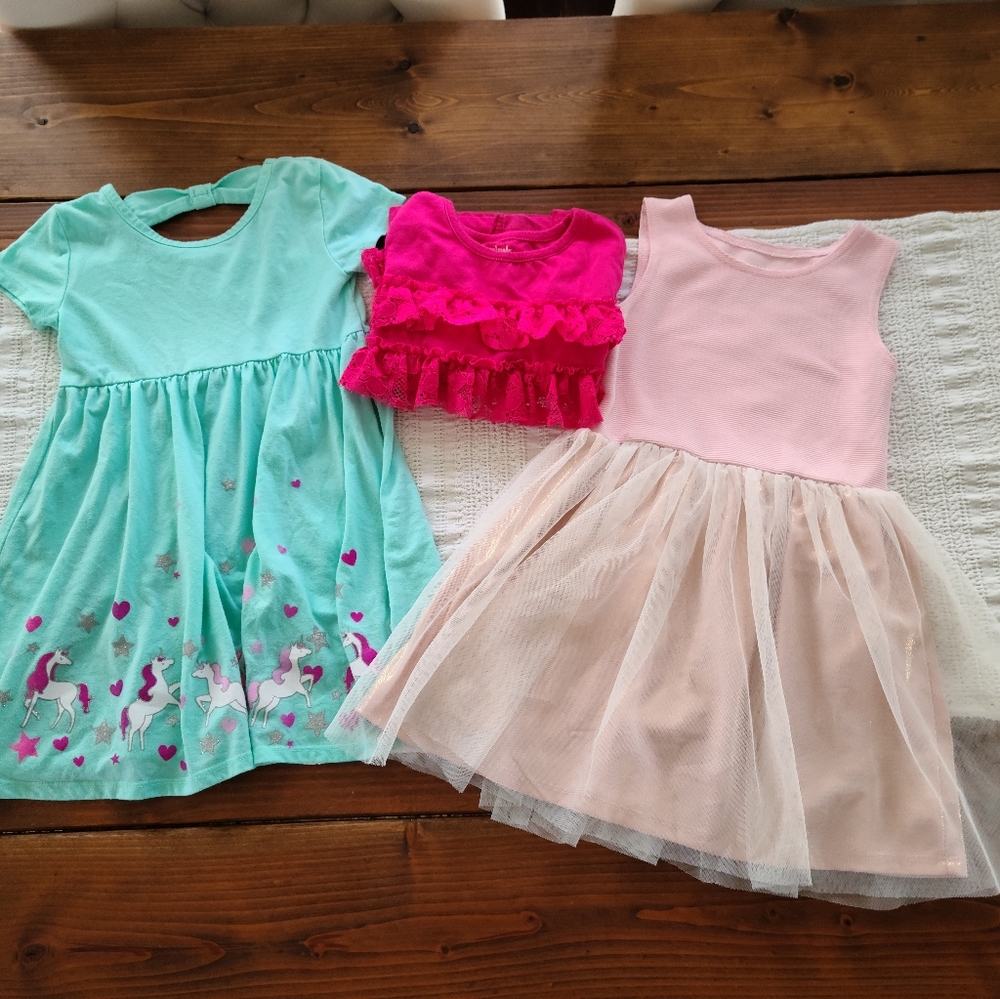 Dress Bundle - 4T - Unicorns, Ruffles & Tulle